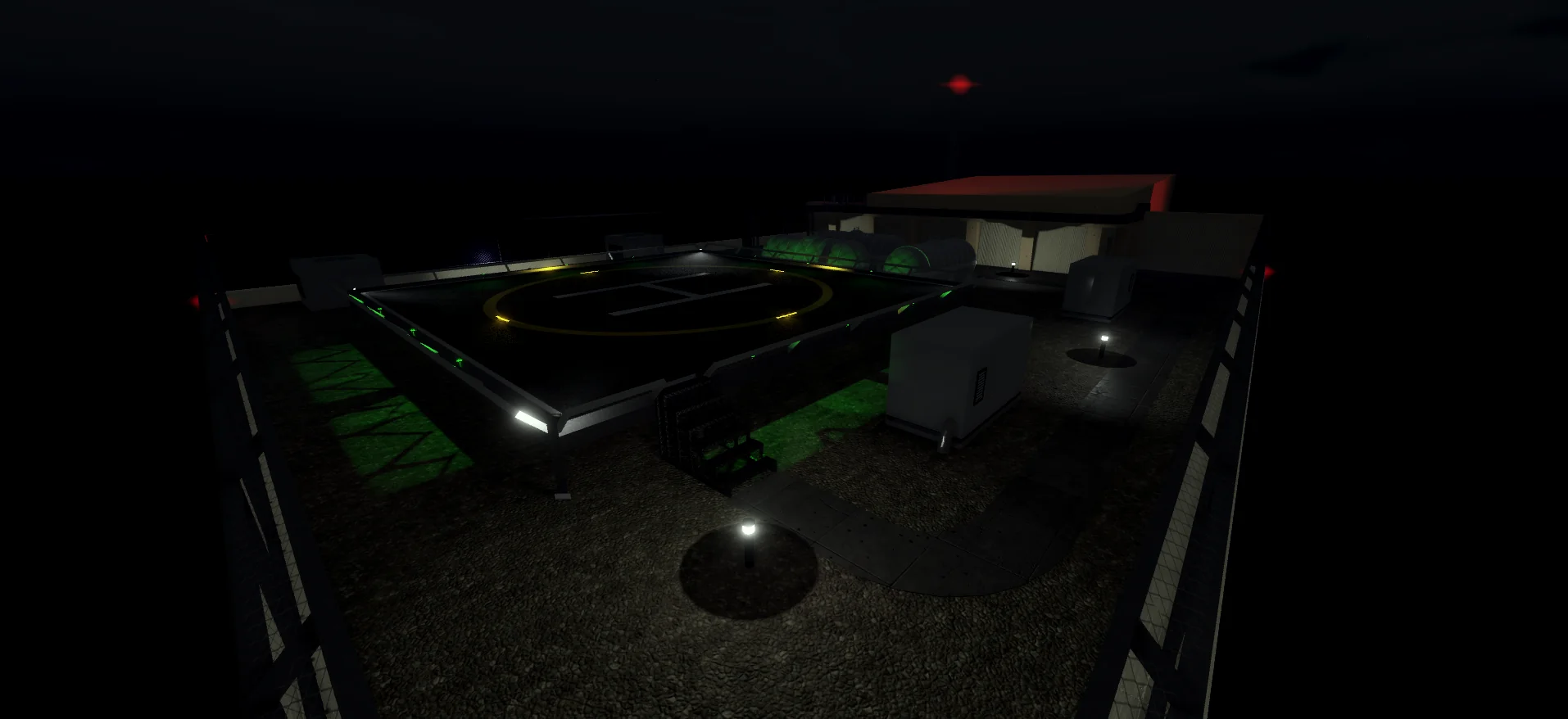 Intuneric rooftop helipad — Roblox horror game screenshot